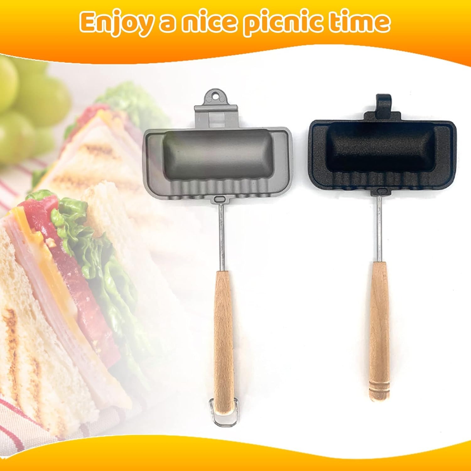 Hot Dog Press - Hot Sandwich Maker, Double-Sided Sandwich Baking