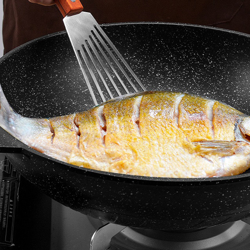 Okonomiyaki Spatula - Fish Spatula Stainless Steel with Wooden