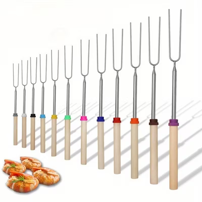 Hot Dog Press - Outdoor Telescoping BBQ Fork Stainless Steel